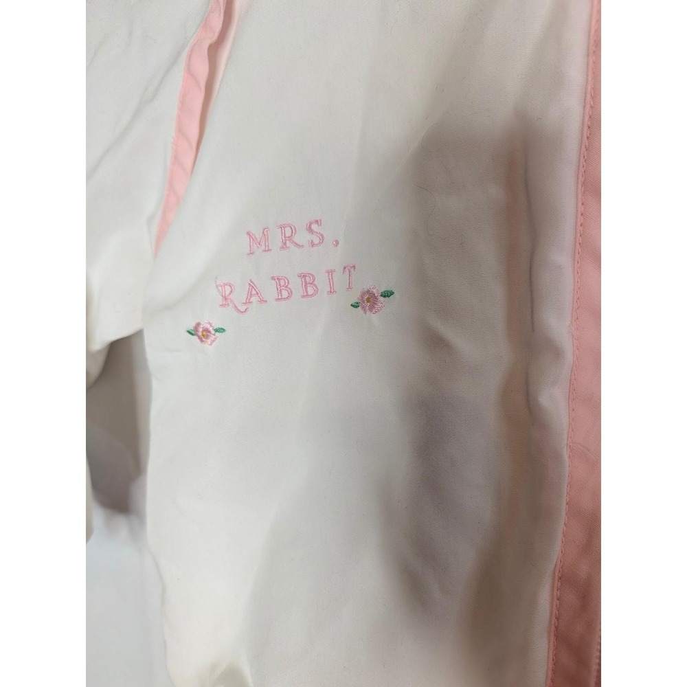 Vtg Beatrix Potter Mrs Rabbit Lightweight Jacket Pink White 24 Months Quiltex - Picture 12 of 16